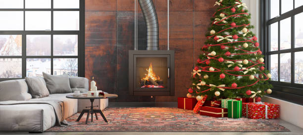 istock Christmas theme decorated apartment interior 892258466