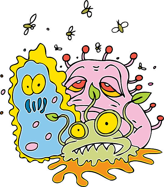 illustrazioni stock, clip art, cartoni animati e icone di tendenza di filth - virus unpleasant smell fungus animal