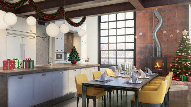 istock Christmas theme decorated apartment interior 892258478
