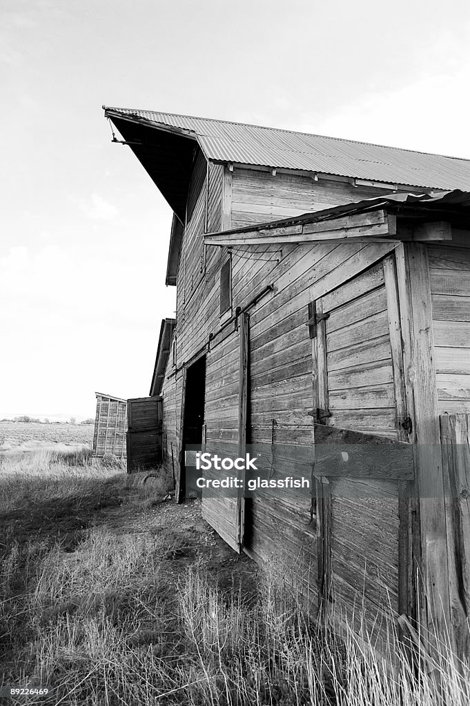 Vecchio rustico Fienile B & W - Foto stock royalty-free di Agricoltura