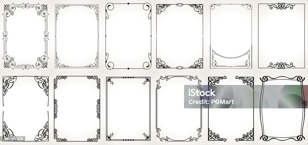 Big set Template of Decorative vintage frames,borders rectangular shape. Old backgrounds . Big set Template of Decorative vintage frames,borders rectangular shape. Old backgrounds Border - Frame stock vector