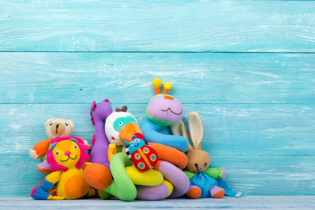 istock Set of colorful Kids toys frame. Copy space for text 892272714