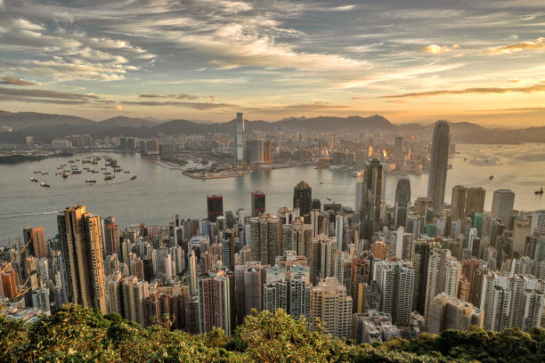 istock Hong Kong skyline at sunrise 892272772