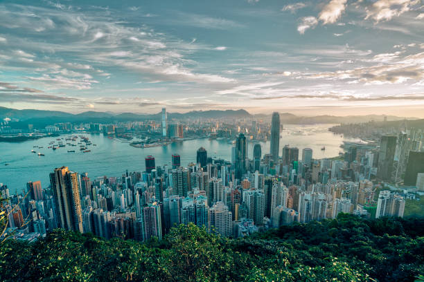 istock Hong Kong skyline at sunrise 892272834