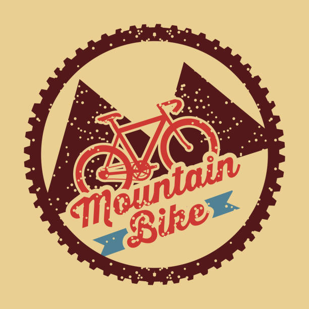 illustrazioni stock, clip art, cartoni animati e icone di tendenza di poster in stile vintage per mountain bike - bicycle playing cards