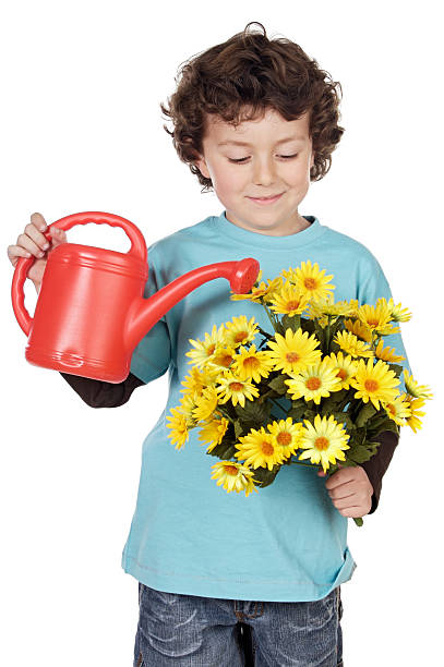 istock adorable boy with flowers 89228229