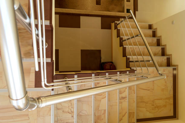 istock Staircase in the private house. View from above 892312760
