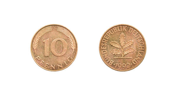 istock Coin 10 pfenning over a white background. Germany 892338338