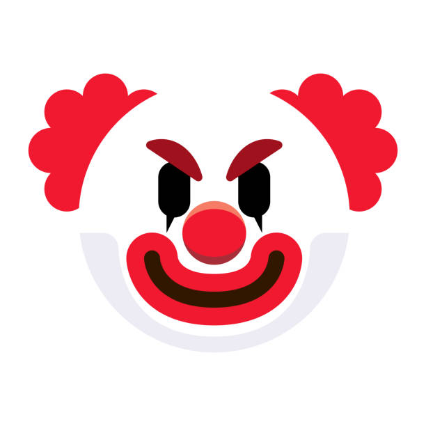 illustrations, cliparts, dessins animés et icônes de dessin animé clown emoji isolée on white background - clown evil horror spooky