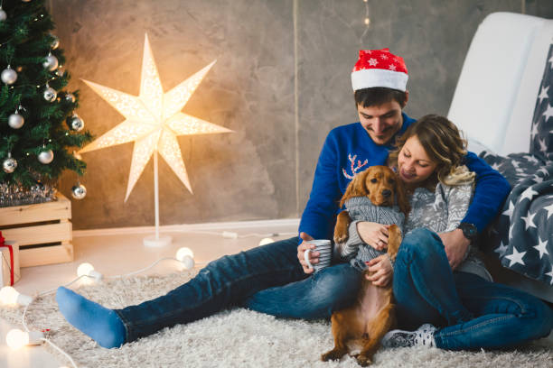 istock Young couple having fun at Christmas time 892362756