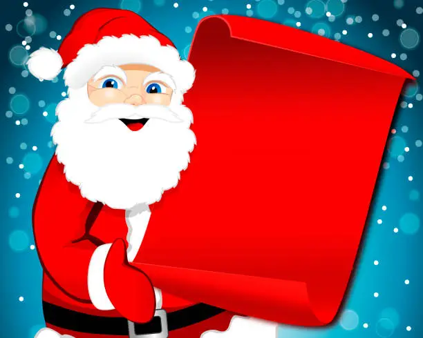 Vector illustration of Santa Claus Wishlist