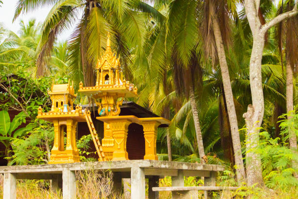 istock miniature temple along Chao Phraya river 892379510
