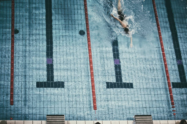 istock Swimming competition freestyle 892390024