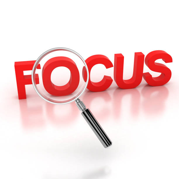 istock In the focus icon - focus 3d letters under the magnifier isolated illustration 892394608