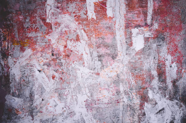istock Close-up color grunge old cracked wall texture, concrete cement background 892412024