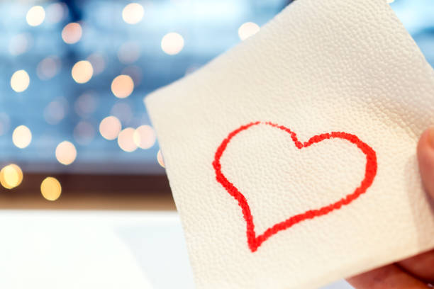 istock The cafe wrote a love message on a napkin. 892412924