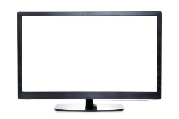 pantalla ancha de televisión aislado en blanco con trazado de recorte - vídeo de alta definición fotografías e imágenes de stock