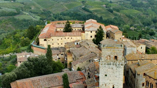 istock Old style rooftops and roof tiles in Italy 892432442