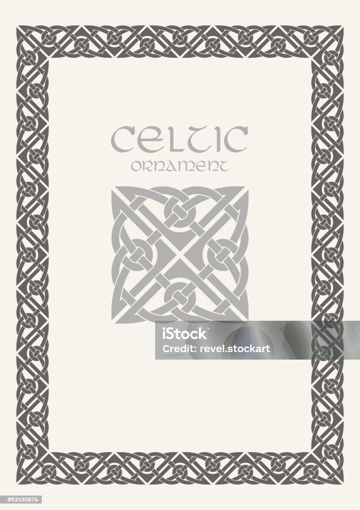 Celtic knot braided frame border ornament. A4 size Celtic knot braided frame border ornament. A4 size. Vector illustration. Celtic Cross stock vector