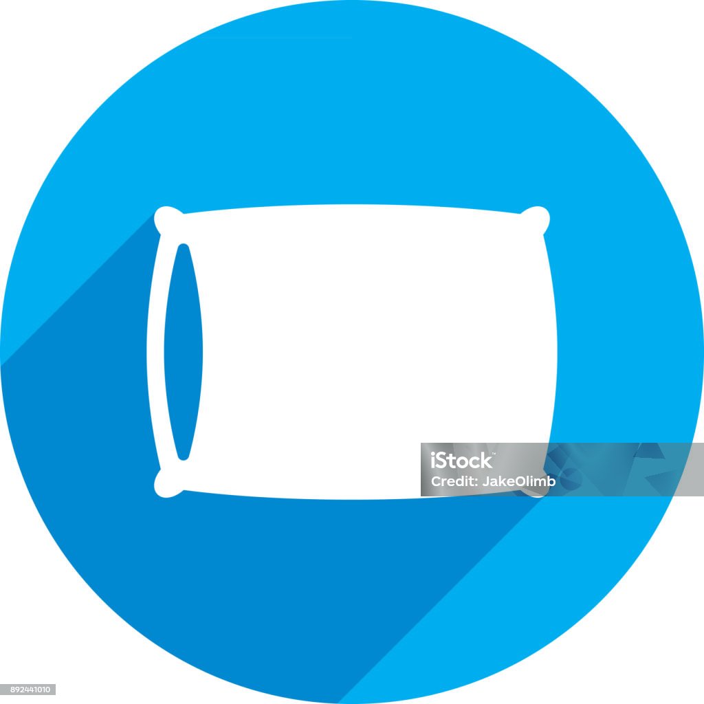 Pillow Icon Silhouette Vector illustration of a blue pillow icon in flat style. Pillow stock vector