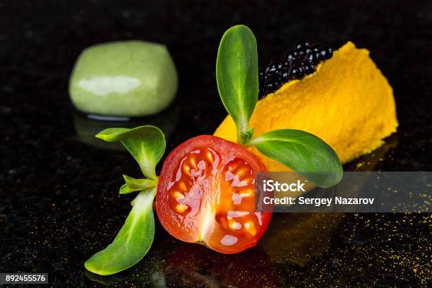 Abstract Gastronomy Vanguard Concept Molecular Cuisine Background Stock Photo - Download Image Now