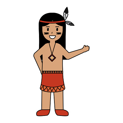 Cartoon Native American Indian In Traditional Short Buckskin Dress Stock  Illustration - Download Image Now - iStock