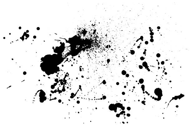 istock Splatter Paint Texture . Distress rough background . Black Spray Blot of Ink. Abstract vector. Hand drawn 892496556