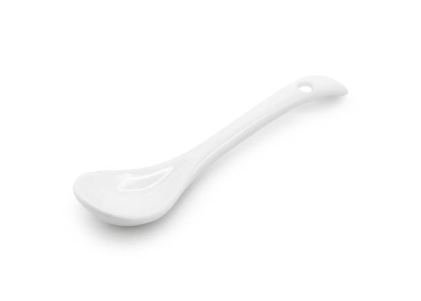 istock Ceramic spoon isolated on white background. Template of blank spoon for design. ( Clipping paths ) 892516160