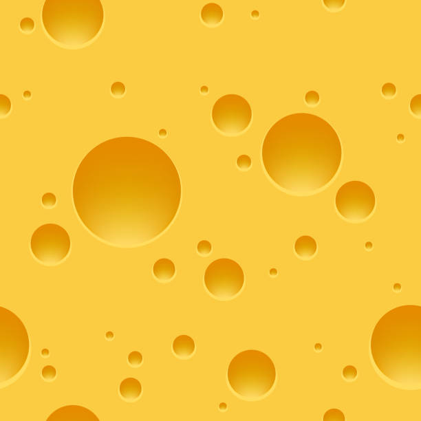 Swiss cheese seamless pattern Swiss cheese pattern. Edam or maasdam slice porous yellow square background, vector illustration cheese stock illustrations