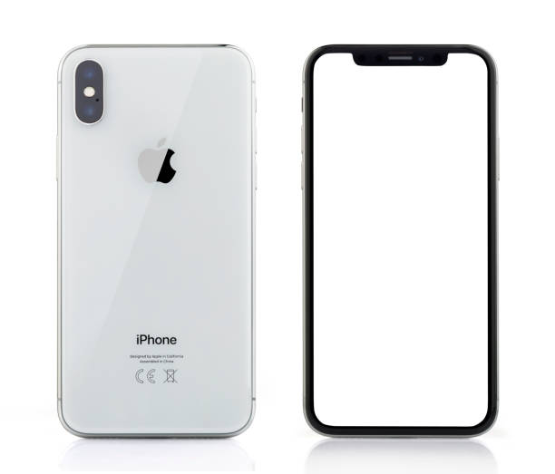 schermata bianca bianca argento apple iphone x e visualizzazione posteriore - numero 11 foto e immagini stock