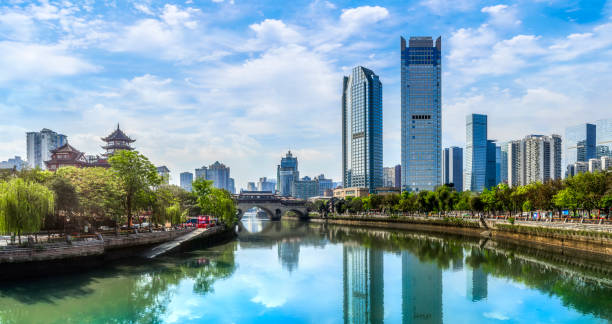Architectural landscape of Chengdu, Jinjiang Architectural landscape of Chengdu, Jinjiang chengdu photos stock pictures, royalty-free photos & images
