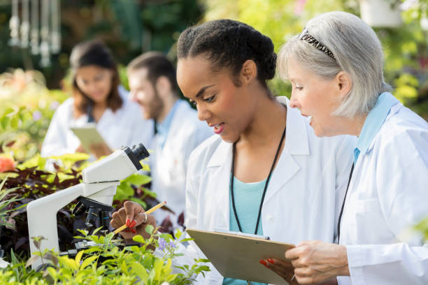 istock Senior botanist mentors young female botanist 892541564