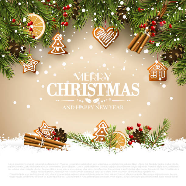 traditionelles weihnachts-grußkarte - traditionelles dekor stock-grafiken, -clipart, -cartoons und -symbole