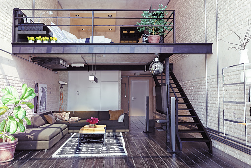 modern loft interior design.