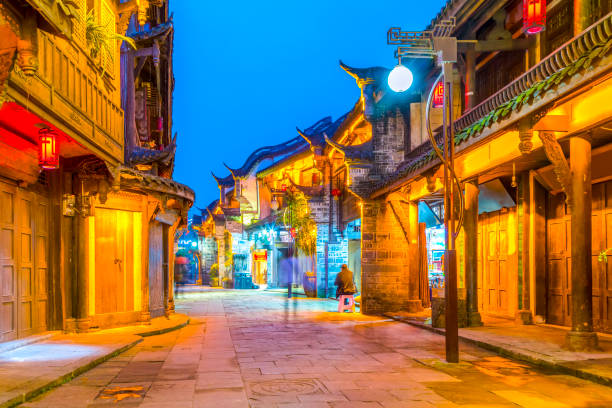istock Night scene of Sichuan ancient town 892552968