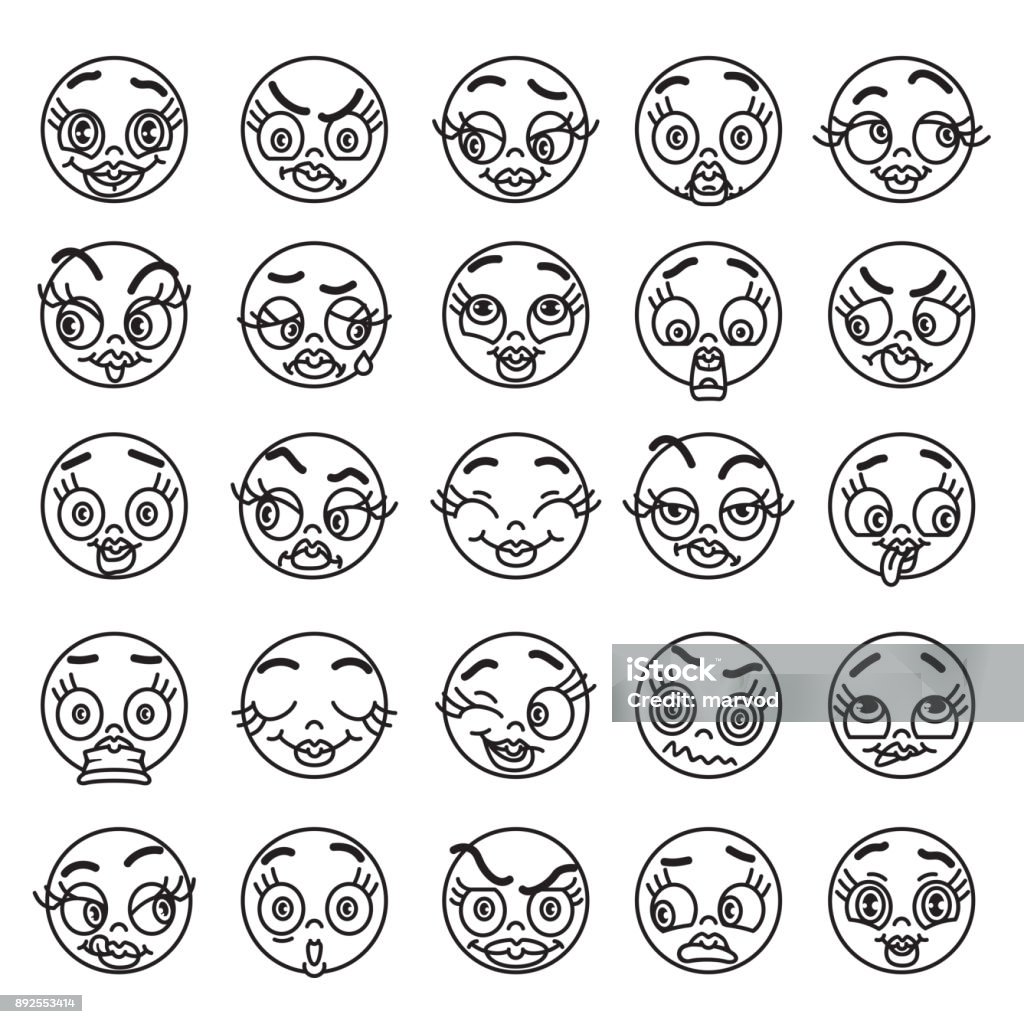 Tập Hợp Biểu Tượng Cảm Xúc Biểu Tượng Vector Nụ Cười Avatar Với Một Biểu  Hiện Của Cảm Xúc Trên Khuôn Mặt Con Người Hình minh họa Sẵn có - Tải xuống
