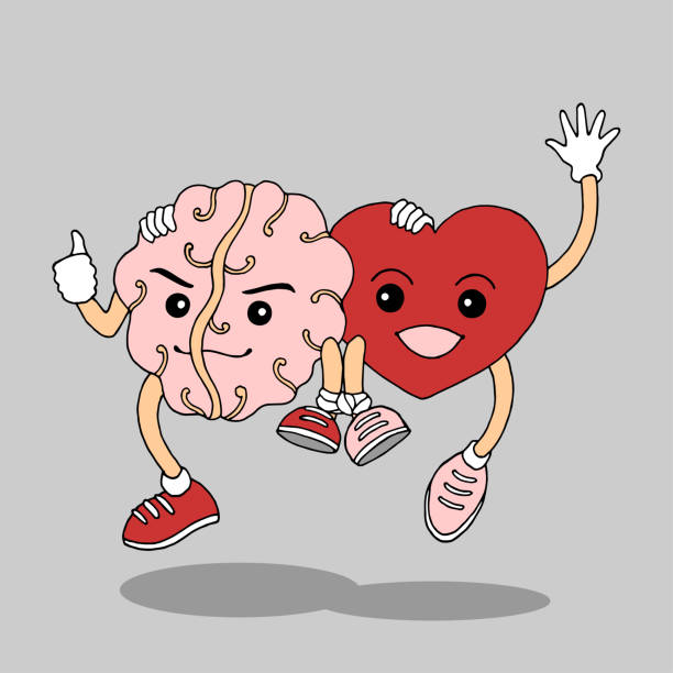 unite together heart and brain will get success and happy, hand drawn vector illustration design unite together heart and brain will get success and happy, hand drawn vector illustration design three legged race stock illustrations