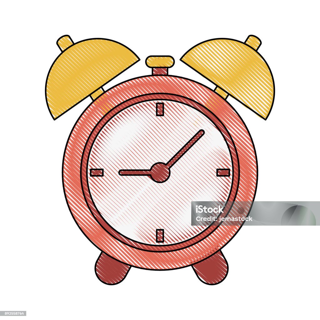 Uhr mit Alarmglocken - Lizenzfrei Alarm Vektorgrafik