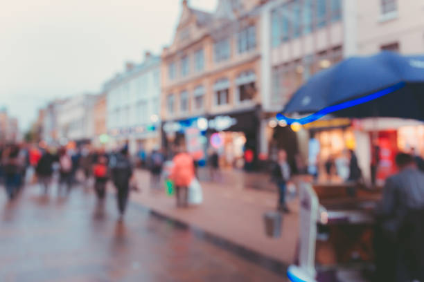 Blur Street background at Oxford, UK Blur Street background at Oxford, UK high street stock pictures, royalty-free photos & images