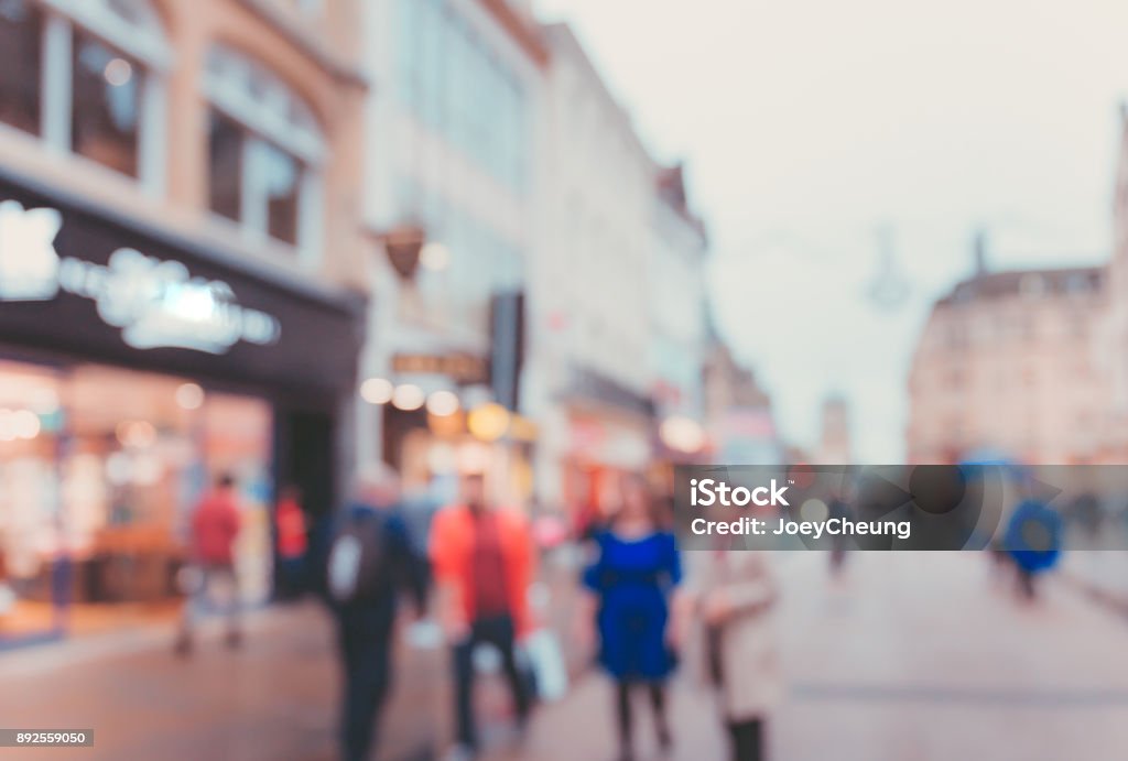 Blur Street background at Oxford, UK High Up Stock Photo