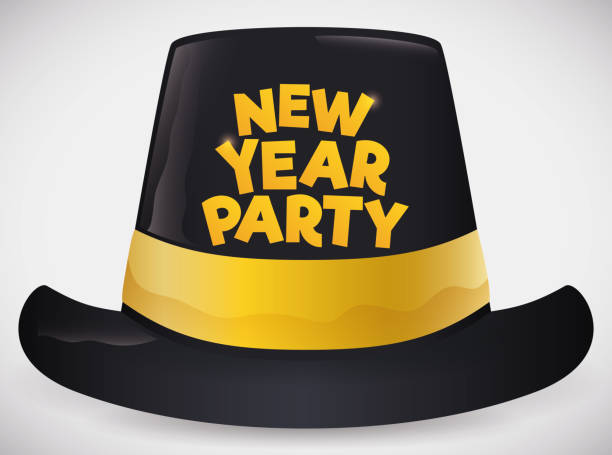 istock Isolated Black and Golden New Year's Party Hat 892565118