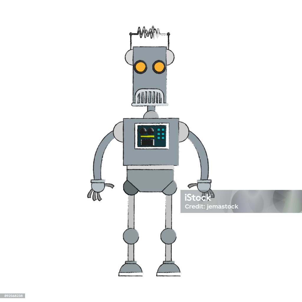 Cute Robot Cartoon Stock Illustration - Download Image Now - Astronaut,  Automated, Cartoon - iStock