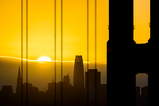 San Francisco downtown at sunrise