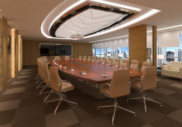 istock 3D Illustration the modern office interior design 892588780