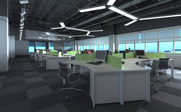 istock 3D Illustration the modern office interior design 892595760