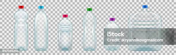 Set Of Realistic Plastic Bottles Of Various Shapes And Sizes Stock Illustration - Download Image Now