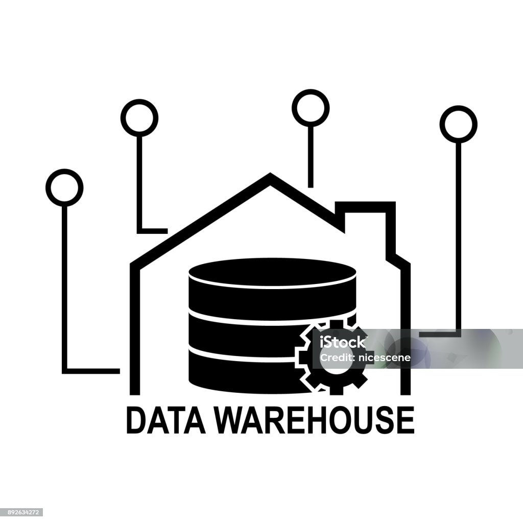 Data Warehouse Icon Symbol Design Vector Illustration Technology ...