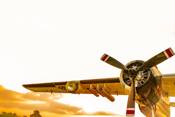 Close up image of a North American P-51 Mustang nose.
