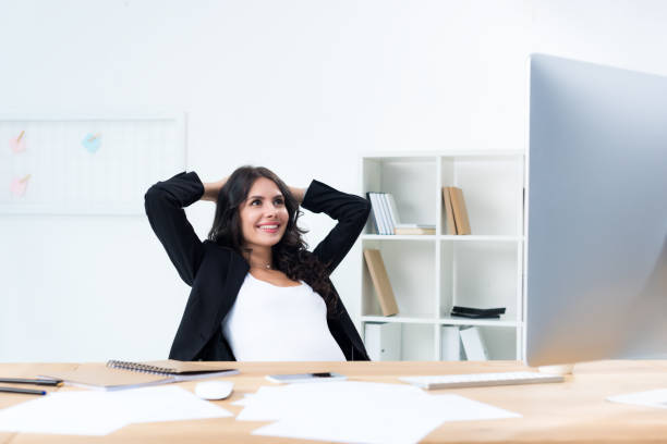istock relaxing businesswoman 892647476