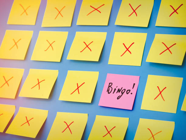 istock Color stickers with fails and one bingo 892663390